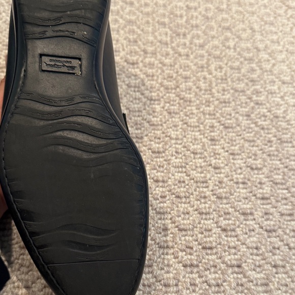 Santoni Black Leather/buckle Slip-On Loafers